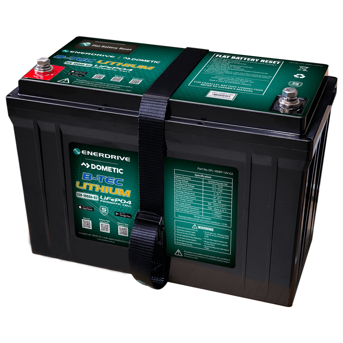 Enerdrive B-TEC 12V 100Ah G2 Lithium Battery – Selectlok Australia