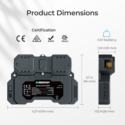 RENOGY CORE 300A Battery Shunt with Bluetooth