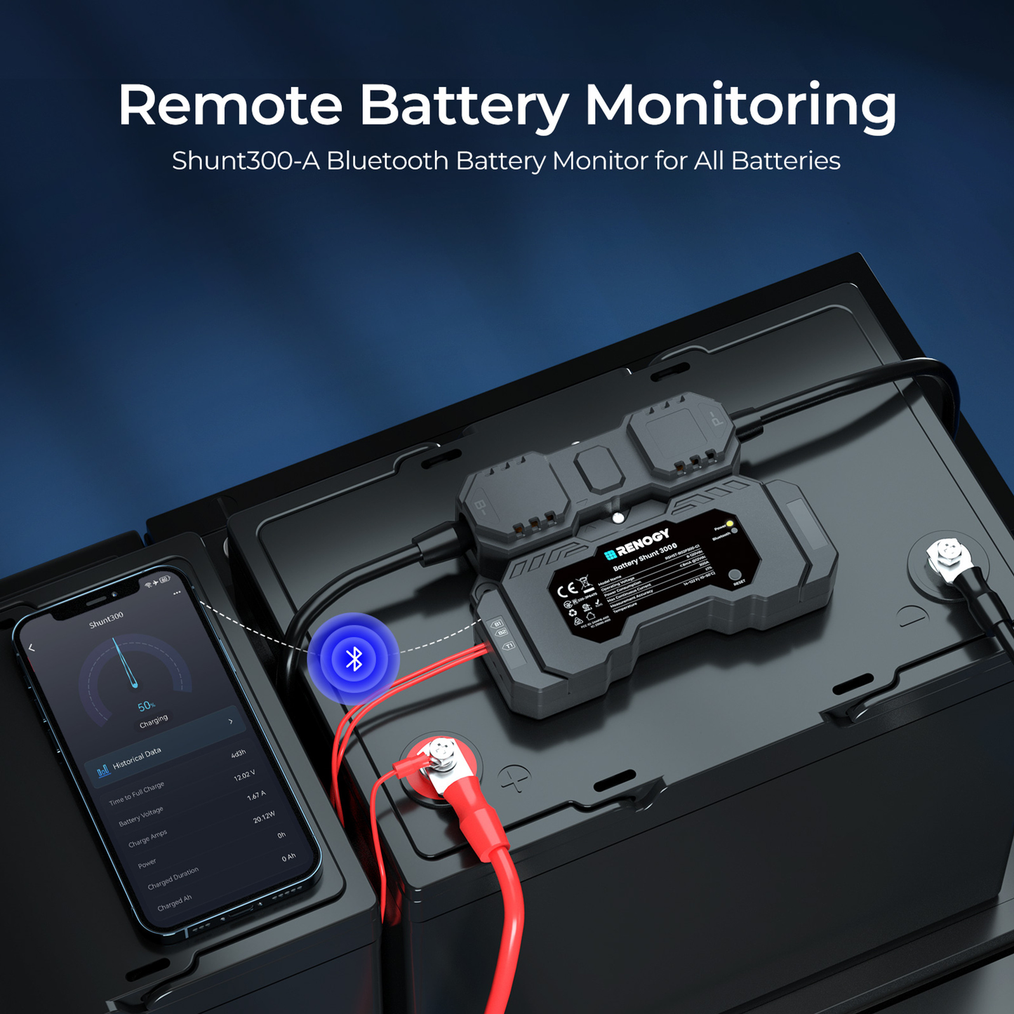 RENOGY CORE 300A Battery Shunt with Bluetooth